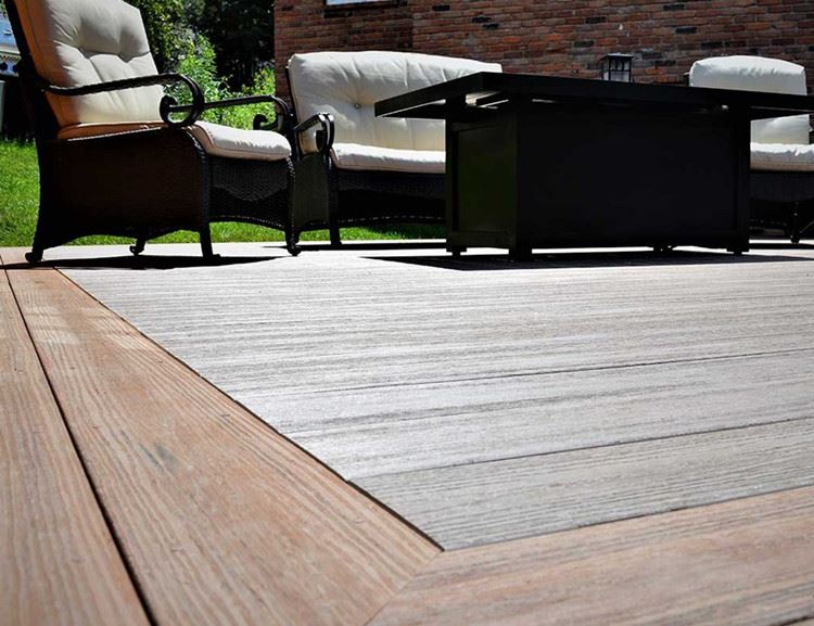 Click Installation PVC Decking Board for Terrace Exterior Wood Plastic Composite Deck