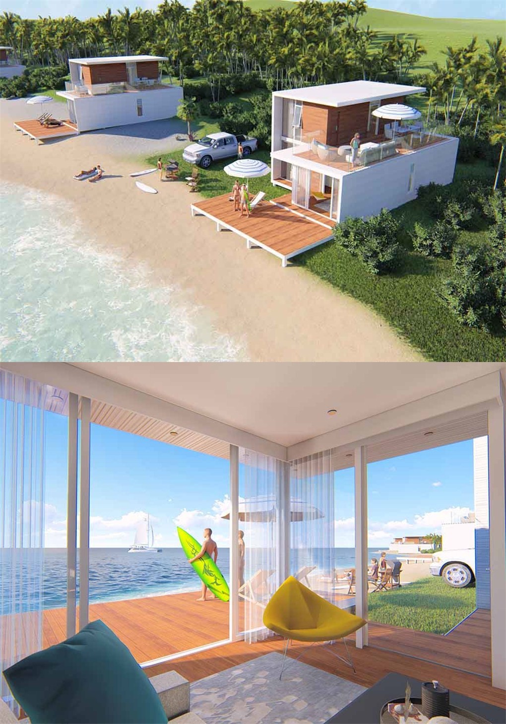 Zooty Luxury Prefab House With Multilayer Thermal Insulation Composite One Piece Wall Board