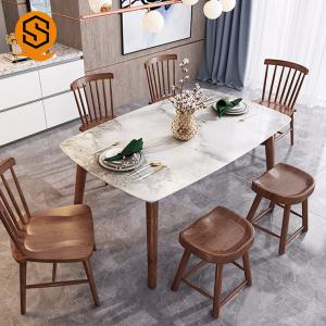Wholesale Fireproof 6 Chairs Marble Dining Table Square Design For Hotel from china suppliers