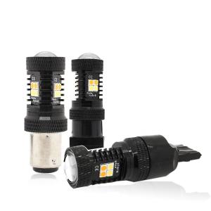 Wholesale Dual Color White Yellow 12V Switchback LED Brake Turn Signal Lights 1157 3157 7443 3030 16SMD from china suppliers