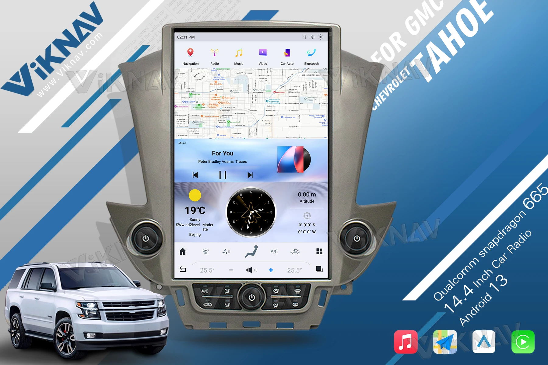 Chevrolet Suburban Tahoe GMC Yukon 2014-2020 Car Audio Stereo Upgrade ODM