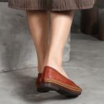 S110 Women's shoes autumn 2020 leather retro women's shoes woven shallow mouth