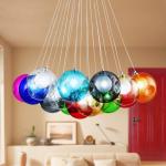 Colored Glass Ball Pendant Lamp for indoor Kids Children Room Chandelier (WH-GP