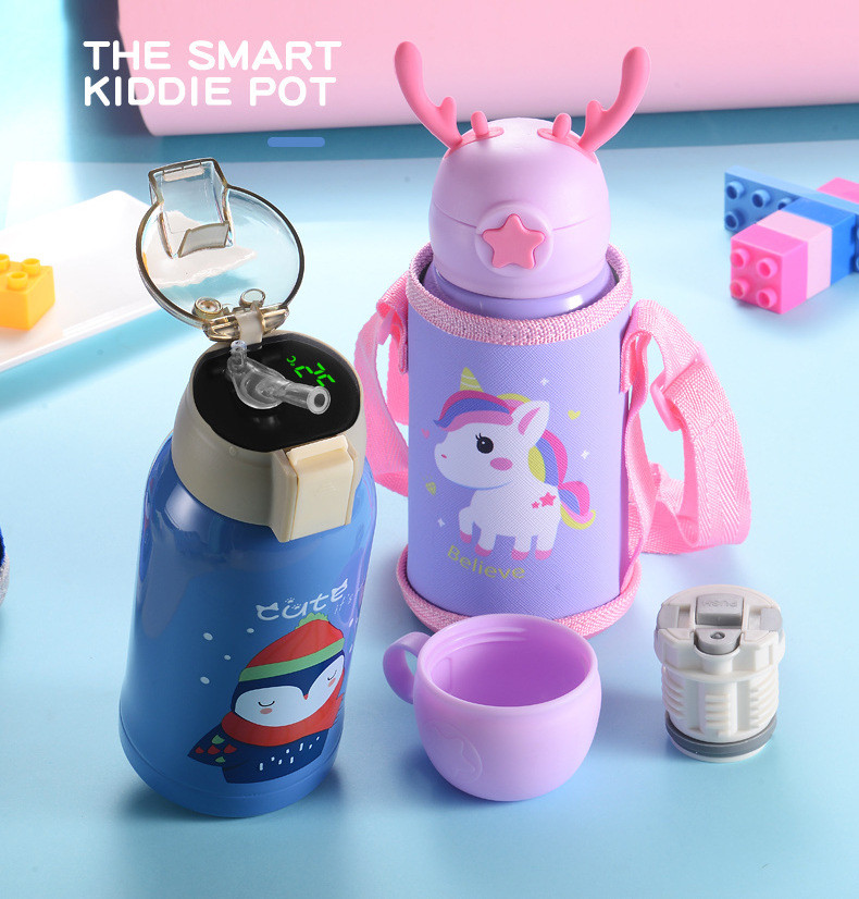 OEM/ODM Acceptable 500ml/16oz Kids Water Bottle With Straw Thermos BPA Free Vacuum Insulated Leak-Proof Perfect For Girls/Boys Sports