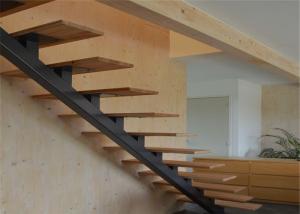 Wholesale Easy Assembling Modern Straight Staircase , Steel Wood Stairs For Public Project from china suppliers