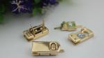 Custom zinc alloy gold metal decorative handbag press lock for purse