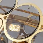 Modern chandelier lighting smoke gray glass round luxury crystal ceiling