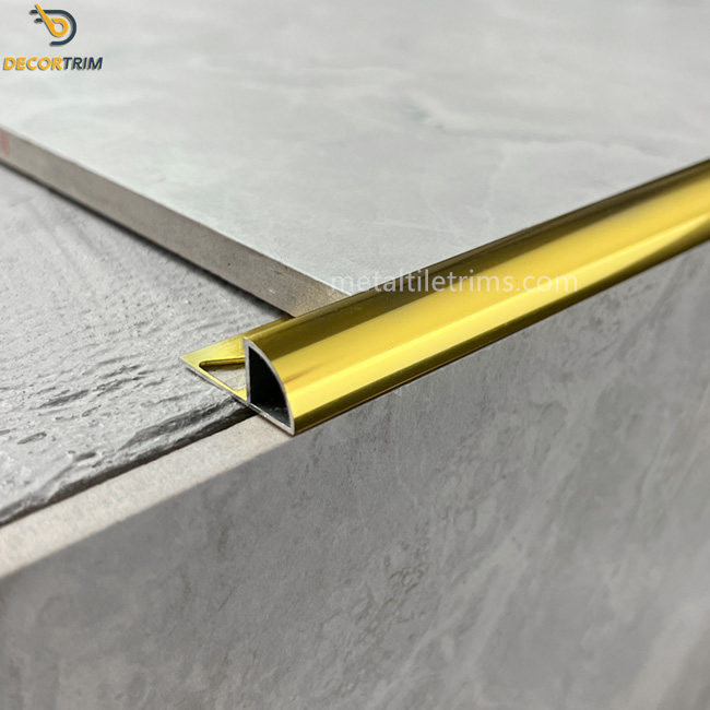 10mm Round Shape Tile Metal Edge Trim Aluminium 6063 Outside Corner