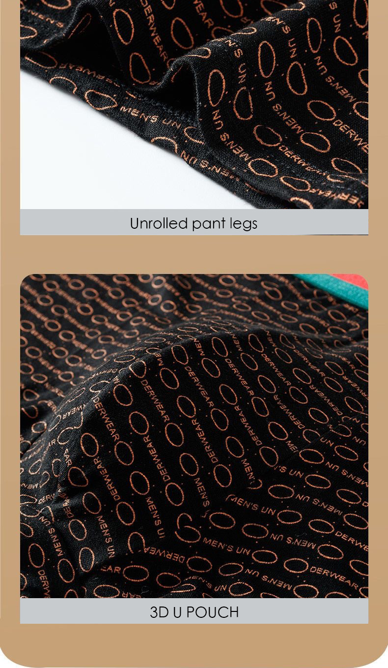 Soft Comfortable Print Pattern Men Modal Underwear Mens Boxer Briefs