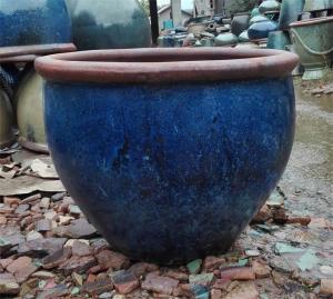Wholesale Ceramic 32cmx27cm Green Rustic Outdoor Plant Pots from china suppliers