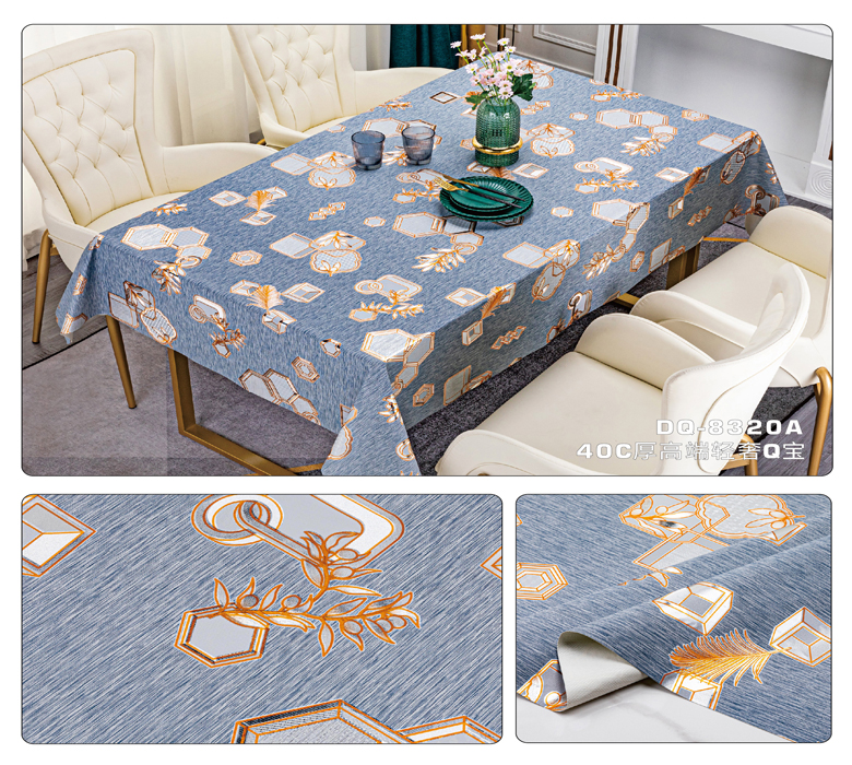 Stain Resistant Tablecloth for Kitchen Table Cover Design PVC Rectangle Tablecloth