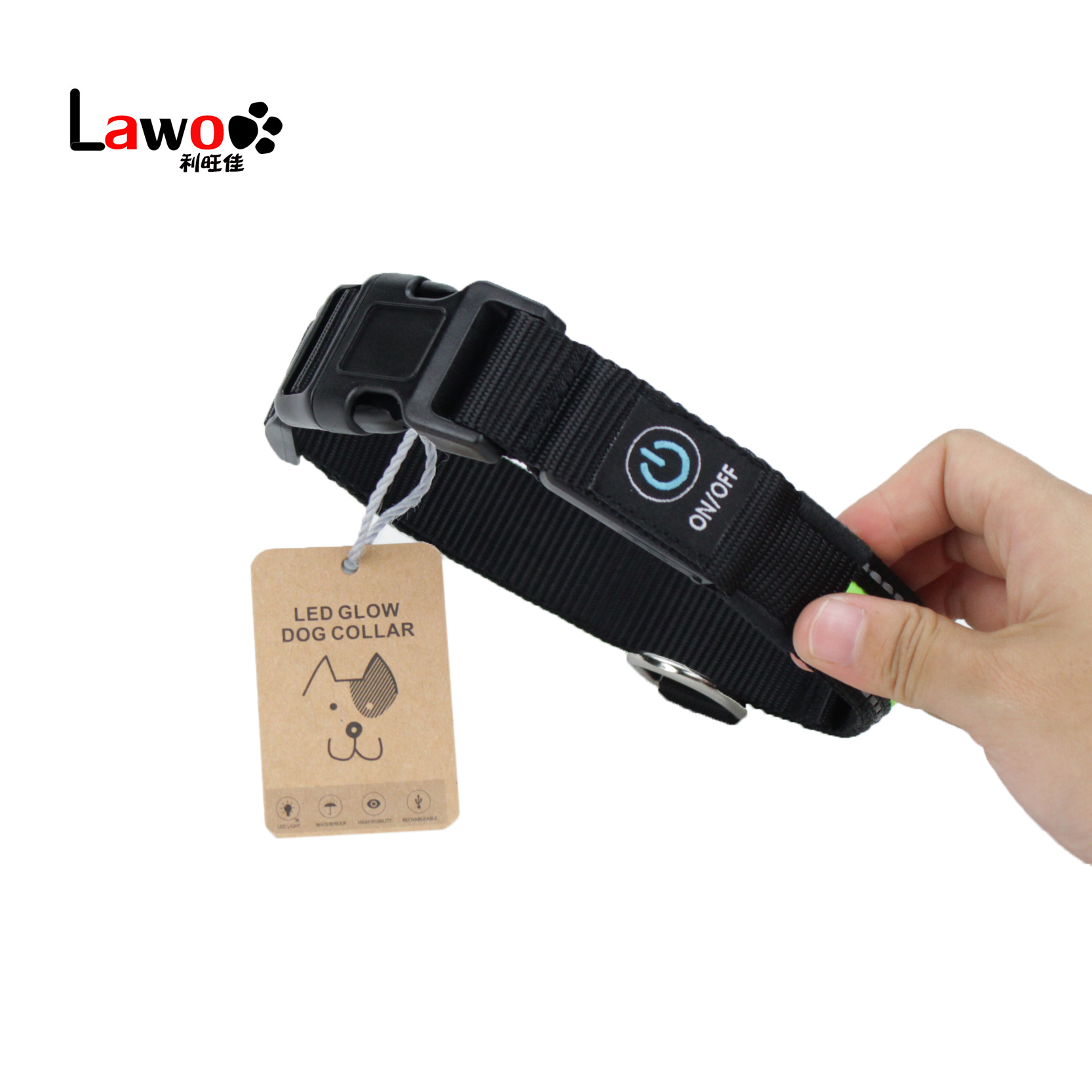 Luxury Nylon LED Dog Collar Printed Training Vest Flashing Usb Rechargeable
