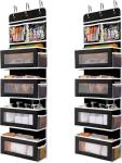 JARLINK 2 Pack 5-Shelf Over Door Hanging Organizer, Foldable Wall Mount 4 Big