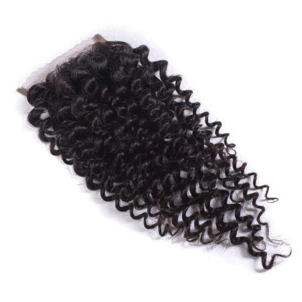 Natural Hair Skin Malaysian Curly Closure 4"x4" for Black Ladies Human Hair Lace
