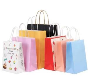 Wholesale Plain Brown White Kraft Paper Bag With Twisted Handle Customized Paper Shopping Bags from china suppliers