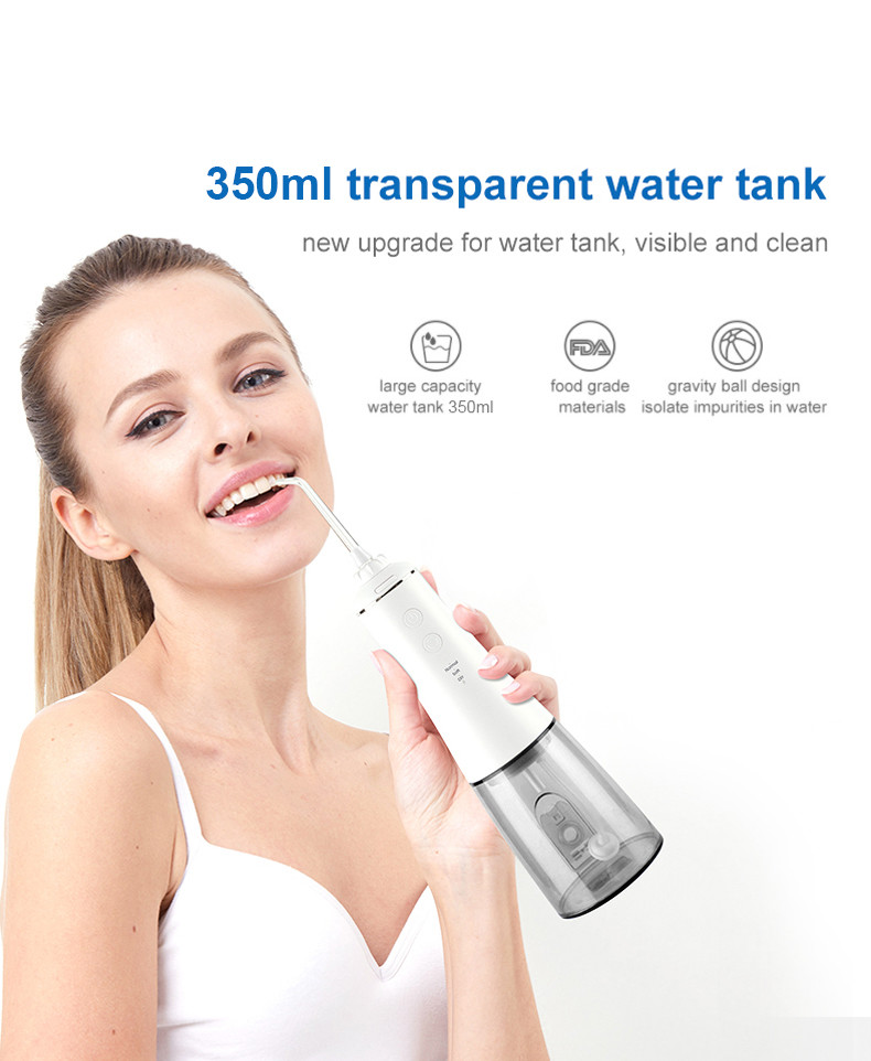 Home Electric Cordless Water Flosser For Teeth 350ml IPX7 Waterprrof