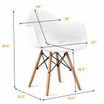Natural Wood Legs Modern Dining Armchair Easily Assemble Molded Plastic Shell