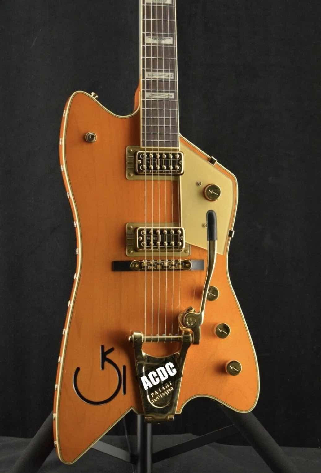 Custom BillyBo Jupiter Orange Eddie Cochran Thunder Cow Cactus Inlay Bigs Tremolo Bridge with Gold Hardware Electric Gui