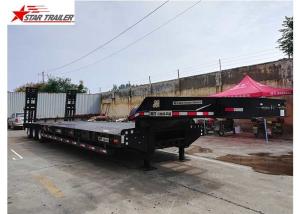 Wholesale Bare Tire Goosneck Hydraulic Low Bed Trailer Fabricated H Beam Height 500mm from china suppliers