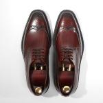 Derby Style Mens Brown Lace Up Shoes Flat Mens Woven Leather Slip On Shoes