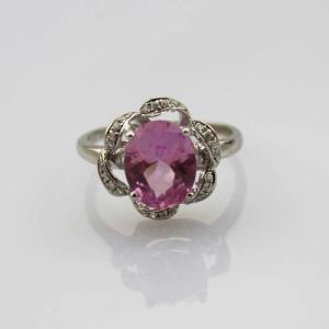 Wholesale Women Jewelry Pink Cubic Zirconia 925 Silver Ring (R232) from china suppliers