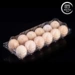 Vacuum Formed 12-Slot Durable PET Egg Blister Tray Disposable Plastic Grid Tray