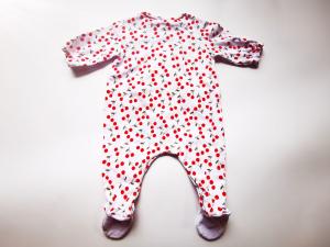 Wholesale Snap front Baby Girl long sleeve footies Cherry Print from china suppliers