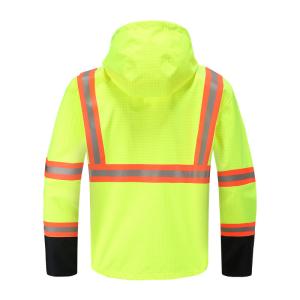 Wholesale HIVIS FR Rain Proof Work Jacket , Anti-liquid chemical FR Waterproof Jacket With Hood from china suppliers
