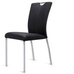 Wear Resistant Leather Dining Room Chairs With Electroplated Steel Legs
