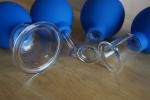Blue 15/25/35/55mm Vacuum Cupping Glass Cupping Therapy Set For Face Cupping