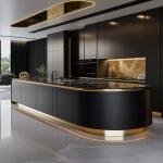 Villa Project Automatic Newest Modern Gray Lacquer Prefab Top Base Kitchen