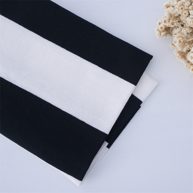 Soft And Comfortable And Sweat-Absorbent Striped Knit Fabric For Casual Wear