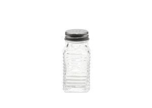 Wholesale Square Embossed Stripe Mini Glass Spice Jars Containers Shaker Lid For Seasoning from china suppliers