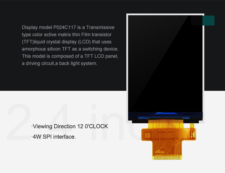 Polcd 260 Nit 2.4 Inch Tft Display ST7789V2 Tft 240x320 ISO9001
