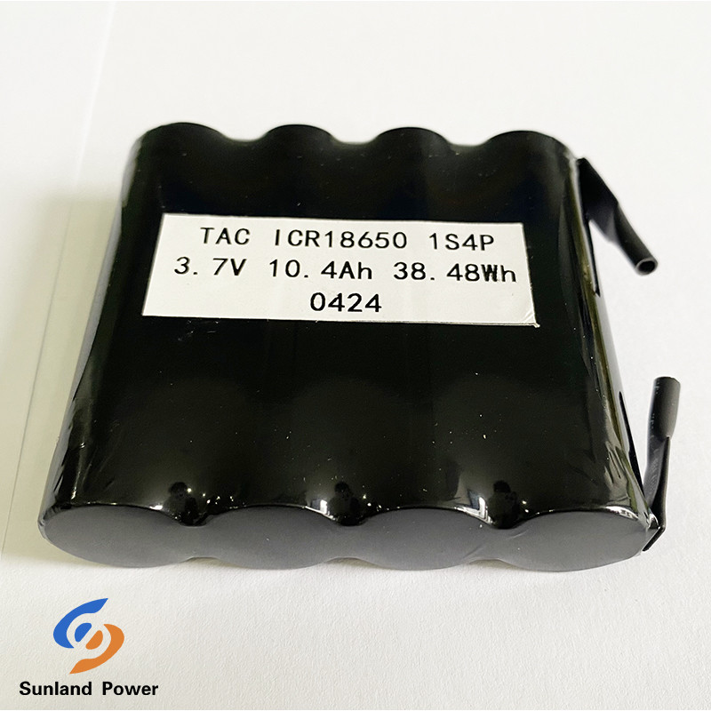 Accumulator 18650 1S4P 3.7V 10.4Ah Lithium Ion Battery For Fire Panel With Nickel Tab