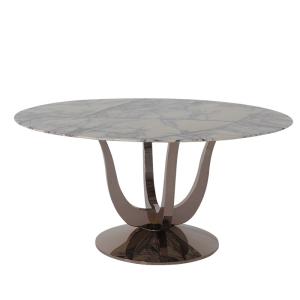 Wholesale Shiny Marble Top Pedestal Table Rose Gold Base Round Table Marble Top from china suppliers