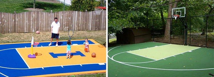 Sports Court Basketball Plastic Court Tiles Interlocking Pp Surface Material