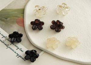 Wholesale 2 cm mini resin flower clip girls kids accessories DIY side clip transparent trumpet hair splinter clip from china suppliers
