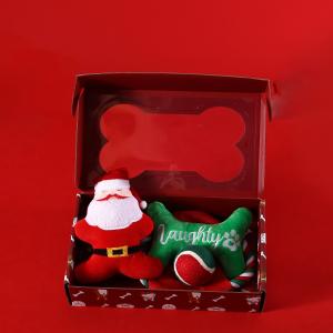 Wholesale Christmas Pet Gift Set Knotted Frisbee Toy Ball Dog Chewing Accessories Holiday Playtime from china suppliers
