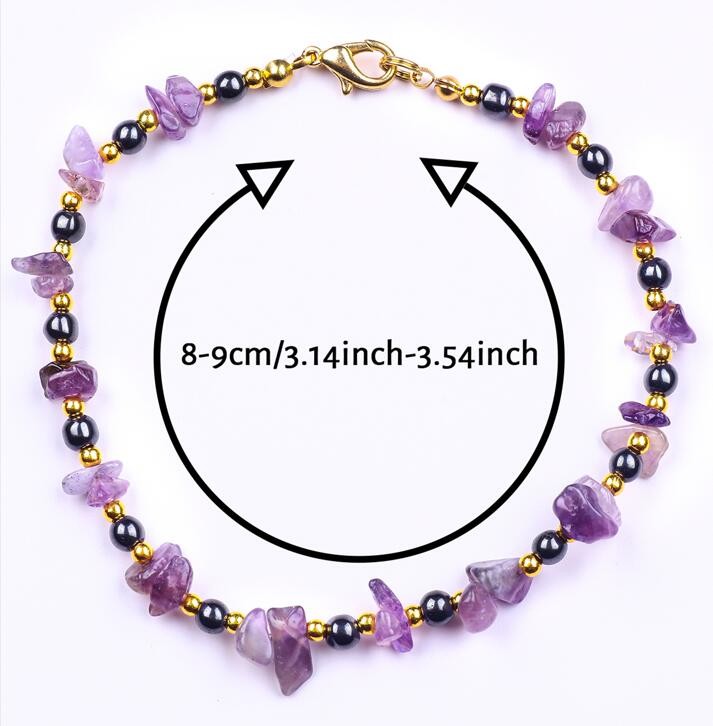 Hematite Stone Anklets Bracelets With Crystal Chip Gravel Stone Ankle Chain Jewelry