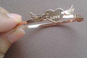 Wholesale 316L S.Steel Ladies Italy Paris Design Angle Wings Heart Style Bracelet Bangle from china suppliers