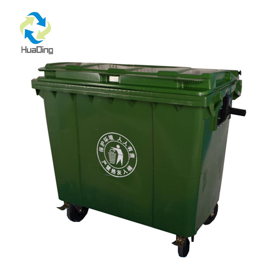 660 liter high quality trash can hdpe garbage bin wheelie waste container outdoor dustbin 660l with wheels