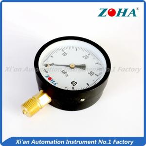 Wholesale 100mm Bottom Connection Pressure Gauge / Black 6000 PSI Pressure Gauge from china suppliers