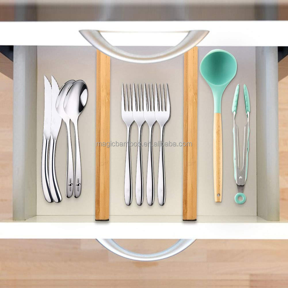Custom Designs Adjustable Bamboo Wood Drawer Dividers for Personalized Organization