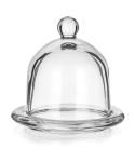 Transparent Oval Lead Free Glass Butter Keeper , Clear Butter Plate