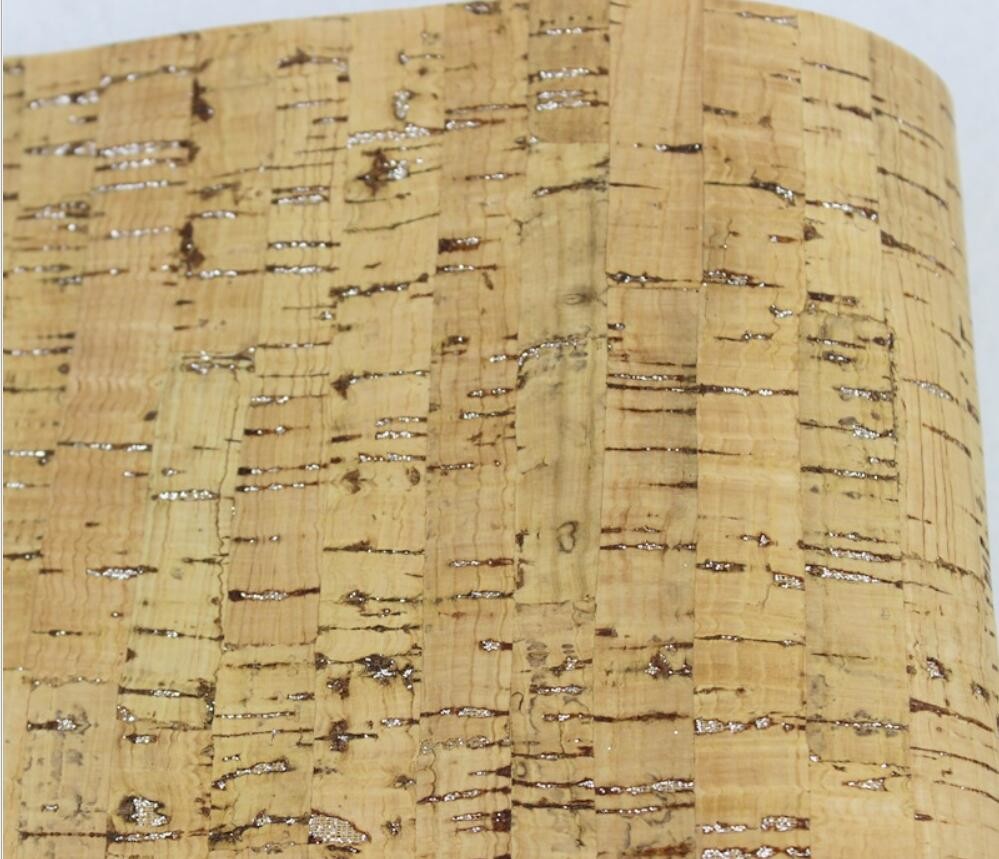 Hot Sale Shiny Silver Fleck Nature Cork Fabric by Yard for Handbag Making