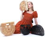 MIUCO WOMENS BAMBOO HANDBAG HANDMADE LARGE TOTE BAG STRAW BEACH BAGS BEACH PURSE
