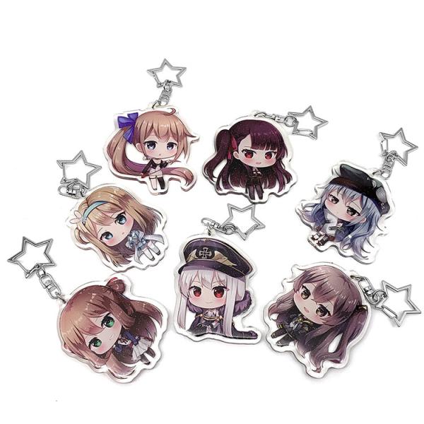 Custom Clear Anime Girl Acrylic Keychain Printed Glitter Epoxy Resin Acrylic