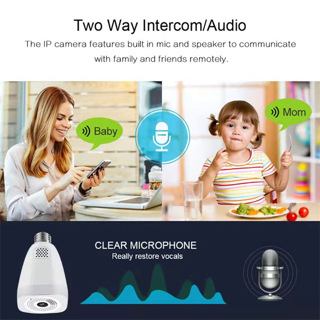 Tuya Smart Indoor Lamp Camera 1080P HD Lamp Holder Home Security Wireless Spotlight Camera