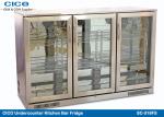 Outdoor Under Counter Drinks Fridge Triple Glass Door Beer Refrigerator Fan